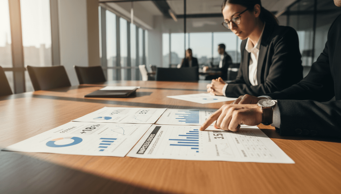 Monthly marketing performance report and metrics review