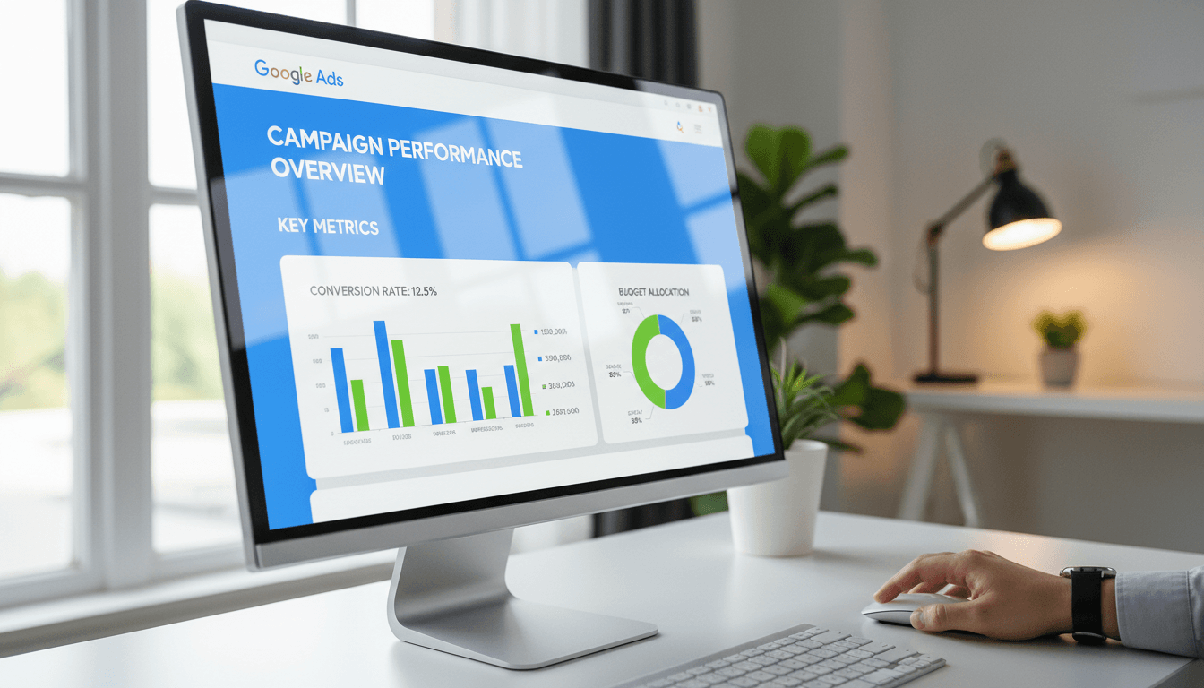 Google Ads dashboard showing active campaign management